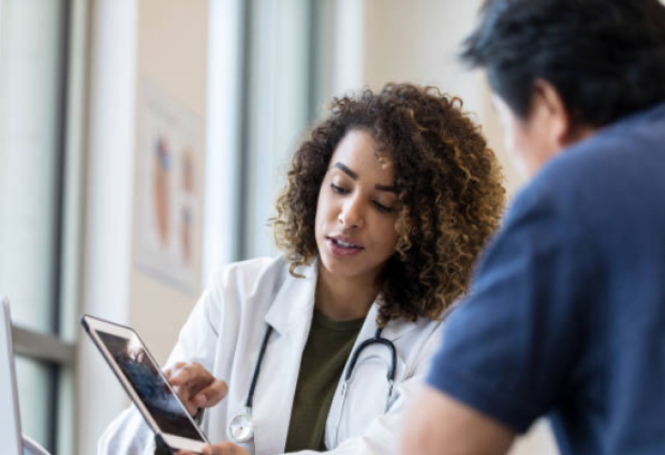 A  doctor informs his patient